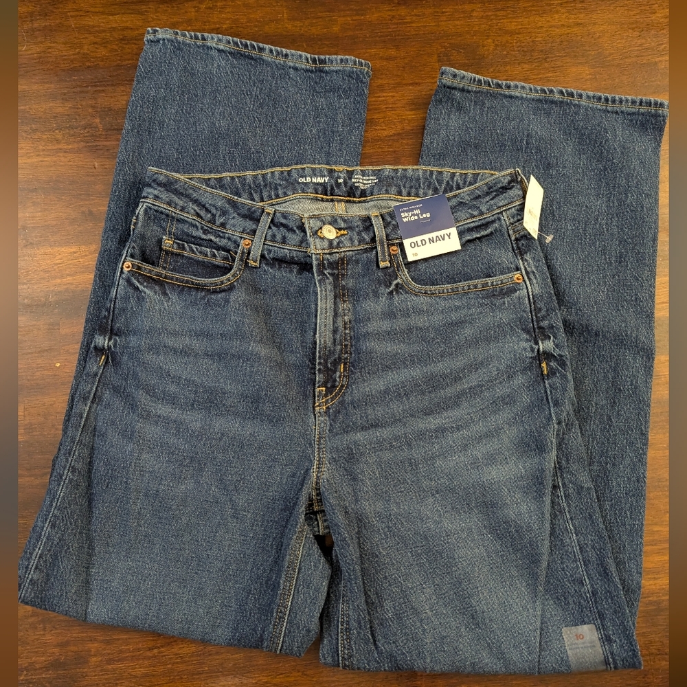 Old Navy Women's Flare & Wide Leg Jeans - Dark Blue